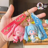 Cute Girl Keychain with Bagcharm and Strap - The Quirky Quest TheQuirkyQuest