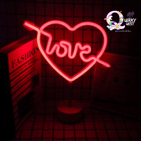 Neon Love Sign Table Lamp (Red) TheQuirkyQuest