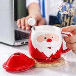 Santa Christmas Mug With Lid and Spoon TheQuirkyQuest