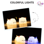 Snoring Cat Silicon Night Lamp With 7 Colour Modes - The Quirky Quest TheQuirkyQuest