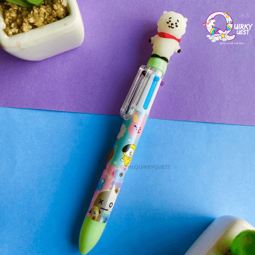 topgifties BTS BT21 10 in 1 Multi Color Pen for Kids Kanjak Gift