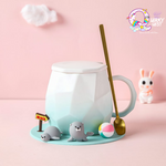 Beach Themed mug with Saucer - The Quirky Quest TheQuirkyQuest